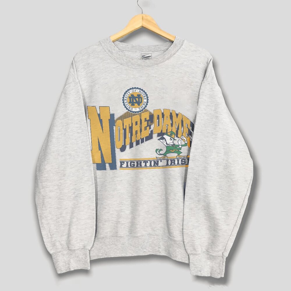 Vintage 90s Notre Dame Fighting Irish Sweatshirt, University of Notre Dame Shirt
